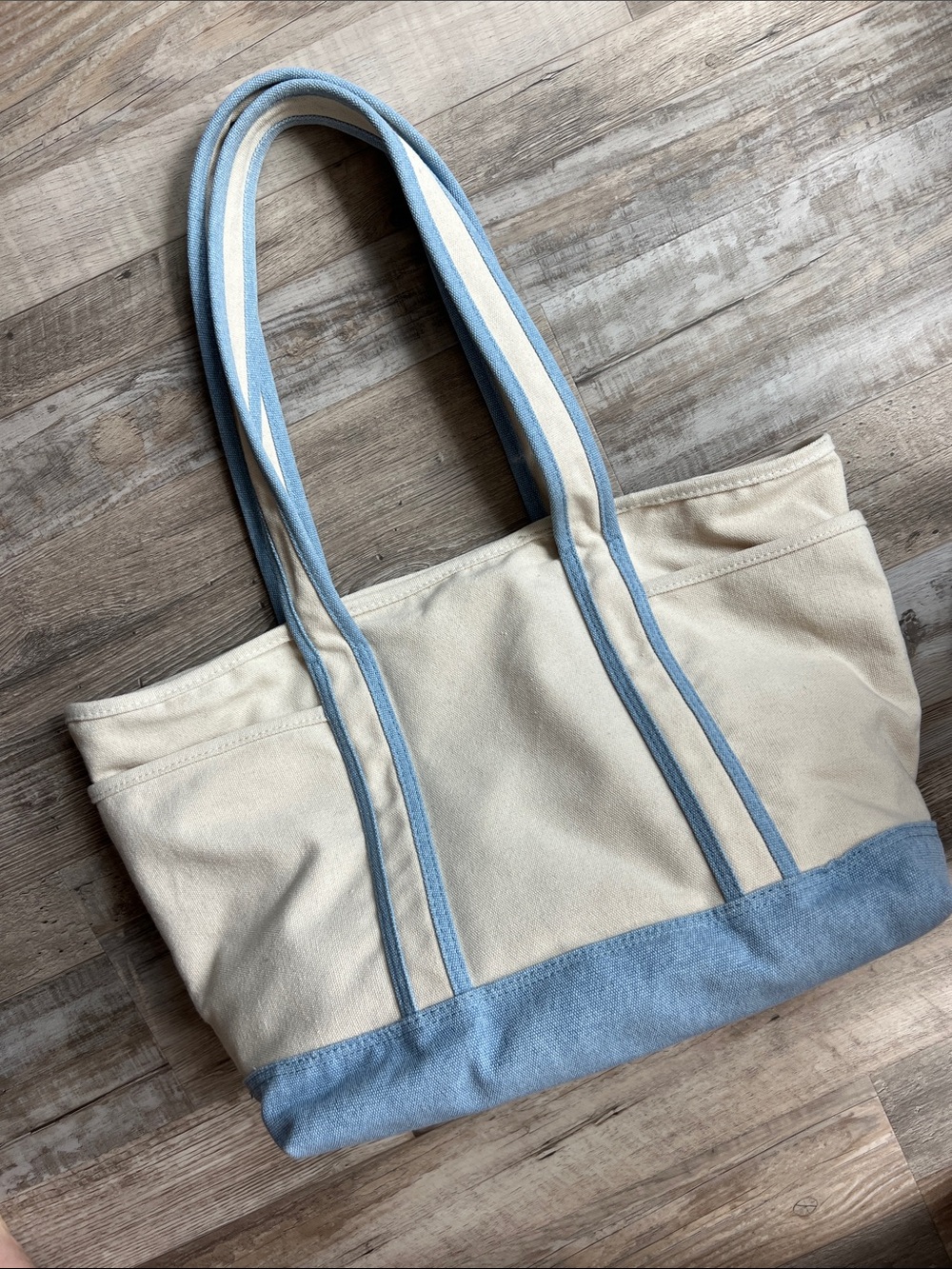 Target Cream and Light Blue Canvas Tote